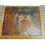 Early 19th century school, Biblical scene, oil on canvas laid down on board, 37 x 46cm