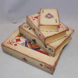 A set of four boxes in the form of playing cards
