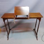 An early 20th century mahogany music/reading table, H.70 W.94 D.25cm