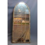 A Gothic style garden mirror, 160 x 67cm