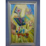 Late 20th century Dutch school, 'Carnival in Bright Colours', oil on board, signed 'Hopma' and dated