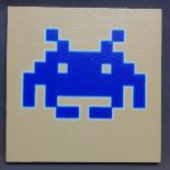 David McKeran, 'Space Invader', the original 2003, acrylic on canvas, cream background with blue