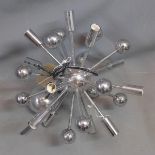 A contemporary sputnik ceiling light