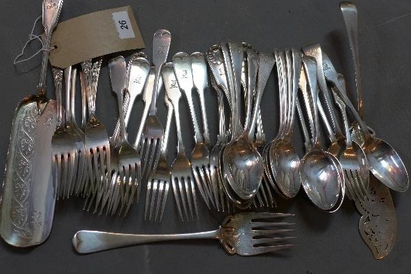 A collection of good quality silver plated cutlery, mostly with kings pattern and horse crest