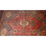 An extremely fine South West Persian Qashqai rug, 219cm x 150cm, central medallion on a terracotta