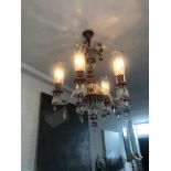 An early 20th century large and impressive bohemian glass chandelier, circa 1900, reportedly owned