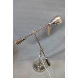 A Ralph Lauren '67 polished nickel boom arm table lamp