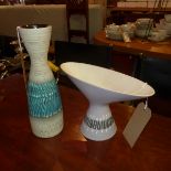 A vintage Hornsea flared neck slipware vase and an Austrian vase, tallest 32cm.