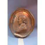 A 19th century oval copper plaque depicting a portrait of the venerable Francis Libermann 1804 -1852