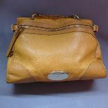 A Mulberry 'Taylor' satchel ladies handbag in tan leather, serial number 5359430