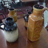 A collection of 4 West German Art Pottery jugs, tallest 29cm