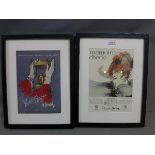 A pair of framed and glazed prints - perfume advertising H.43 W.33cm