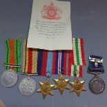 A collection of WWII medals, to include The Italy Star, The 1939-1945 Star, The Africa Star, The