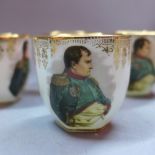 Set of six Limoges Napolean shot glasses