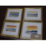 A set of 4 gilt framed and glazed watercolour landscape studies by the same artist, indistinctly