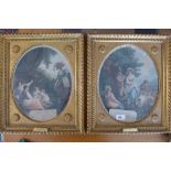 A pair of 19th century glazed and framed prints in the Angelica Kaufmann style, labelled Noon and