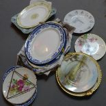 A collection of porcelain, to include a Limoges charger, a Rosenthal Glashaus plate, a Minton bone