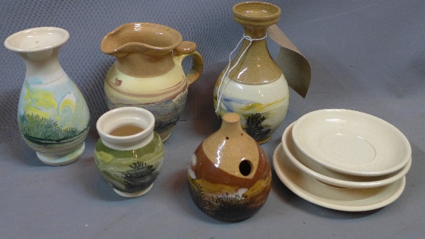 A miscellaneous collection of Boscastle pottery, 8 items.