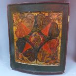 A Russian icon depicting The Mother of God of the Burning Bush, tempera on wood panel with