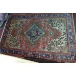 A fine North West Persian Nahawand rug, 245cm x 158cm, central diamond medallion with repeating