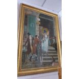 P. Brand, a 20th century oil on canvas, depicting a 19th century French street scene, signed, 90 x