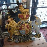 A painted plaster armorial crest