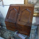 A Victorian burr walnut stationary box, with fully fitted interior and one drawer, H.38 W.38 D.25cm