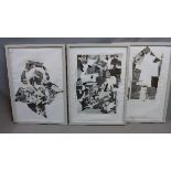 David Cooper, three contemporary collages, signed in pencil, 82 x 57cm