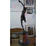After Bruno Zach, a bronze figure of a dancing lady, bears signature to base, raised on stepped