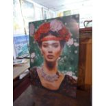 A contemporary print of Frida Kahlo