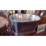 A large aluminium champagne bath, H.30 W.62 D.39cm