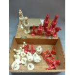 A 19th century bone chess set