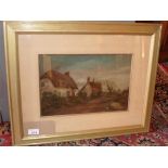 A 19th century framed and glazed oil on canvas of a rural scene H.45cm W.55cm