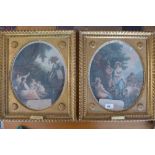 A pair of 19th century glazed and framed prints in the Angelica Kaufmann style, labelled Noon and