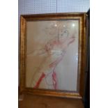 20th century school, Study of a Lady, pastel drawing, signed, glazed and framed, 94 x 72cm