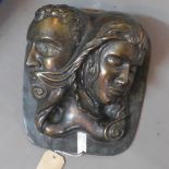 I.Ross, bronze sculpture of lovers, signed to upper edge 'I.Ross' and dated 96, H.38cm