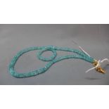 An apatite beaded necklace, approx. total 103cts apatite, with 925 silver gilt clasp