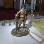 WITHDRAWN-A bronze study of a Falklands soldier, signed 'A.Miller?', H.24cm