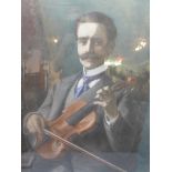 Bernard Pegot (Late 19th century French School), a portrait of a gentleman playing a violin, pastel,