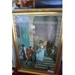 P. Brand, a 20th century oil on canvas, depicting a 19th century French street scene, signed, 90 x