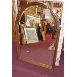 A 20th century mahogany break arch mirror, with bevelled glass plate, H.92 W.63cm