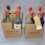 A collection of 8 vintage bottles of wine from the 1970/80's