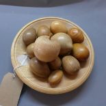 A Henry Stern wooden fruit bowl, with carved wooden fruit