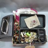 A collection of vintage costume jewellery, in three boxes