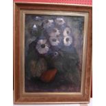 Early to mid 20th century school, Still life of flowers, oil on canvas, signed and dated '37 lower