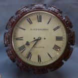 WITHDRAWN-A mahogany striking dial clock, the 12" painted Roman convex dial signed