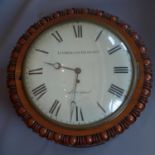 A 19th century mahogany dial clock, the 12" Roman convex dial signed Litherland Davies, Liverpool,