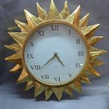 A contemporary Sun clock, the white Roman dial marked Karlsson clock collection, Diameter 52cm