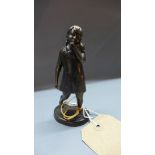 A Continental bronze figure of Little Charlotte, signed Ross to base, H.12cm