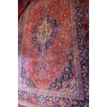 A fine central Persian Isfahan carpet, double pendent medallion with repeating spandrels on a